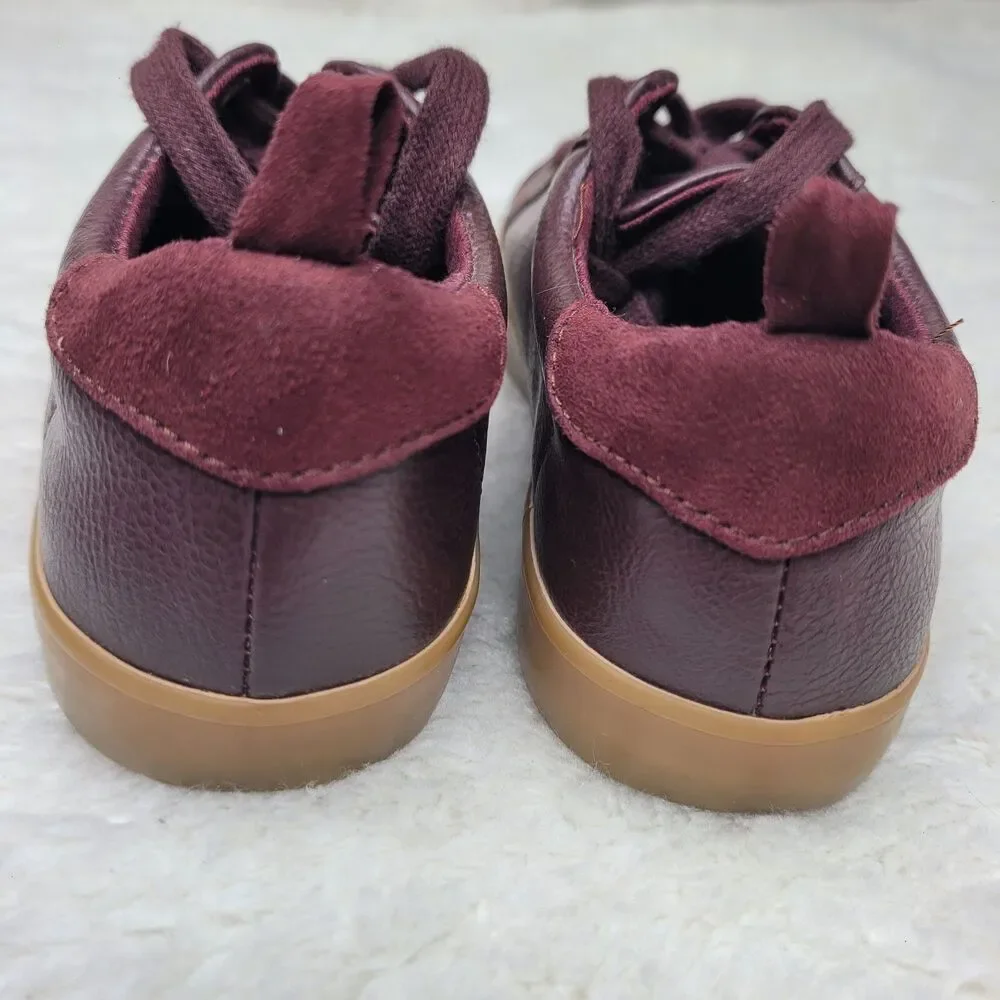 Gymboree Unisex Kids Old Skool Brown Maroon Faux Leather Shoes Size 13 Excellent